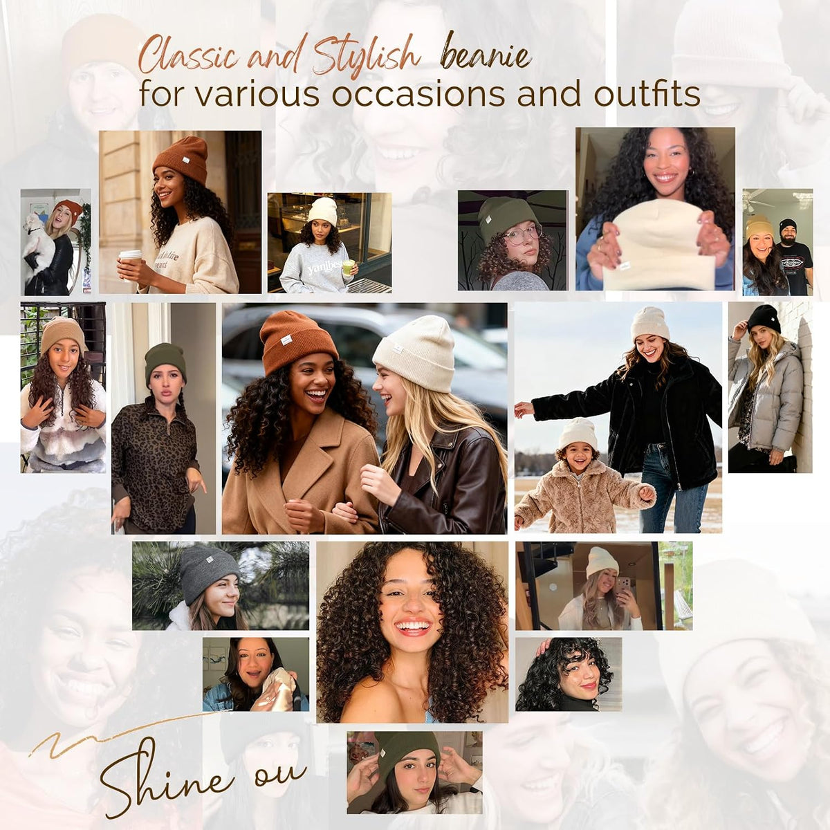 Satin Lined Beanie for Women, Reduce Frizz Winter Hats
