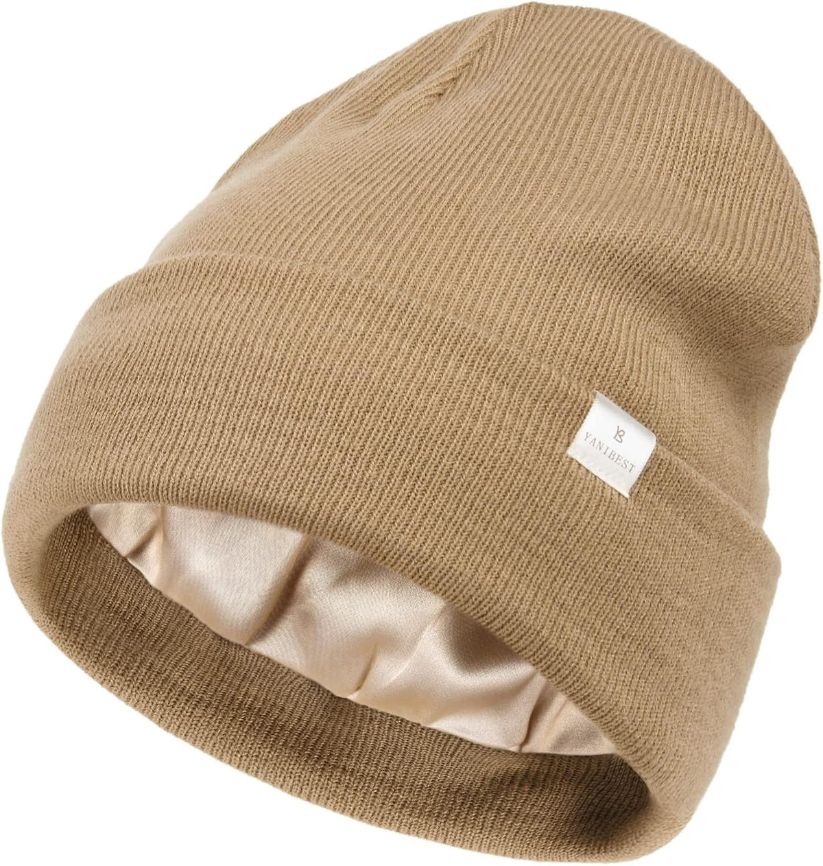 Satin Lined Beanie for Women, Reduce Frizz Winter Hats